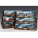 Six boxed Maisto diecast vehicles with trailers from 'The Show Haulers' series comprising; no.