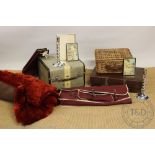 A selection of vintage items, to include two suitcases, a Slazenger sports bag and a tennis bag,