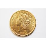 A United States of America $20 gold double eagle dated 1897, San Fransisco mint, 33.