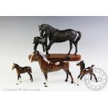 A Beswick connoisseur model of Black Beauty and Foal,