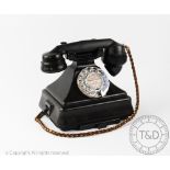 A GPO model 1/232 black coloured pyramid telephone,stamped '1/232' to base,