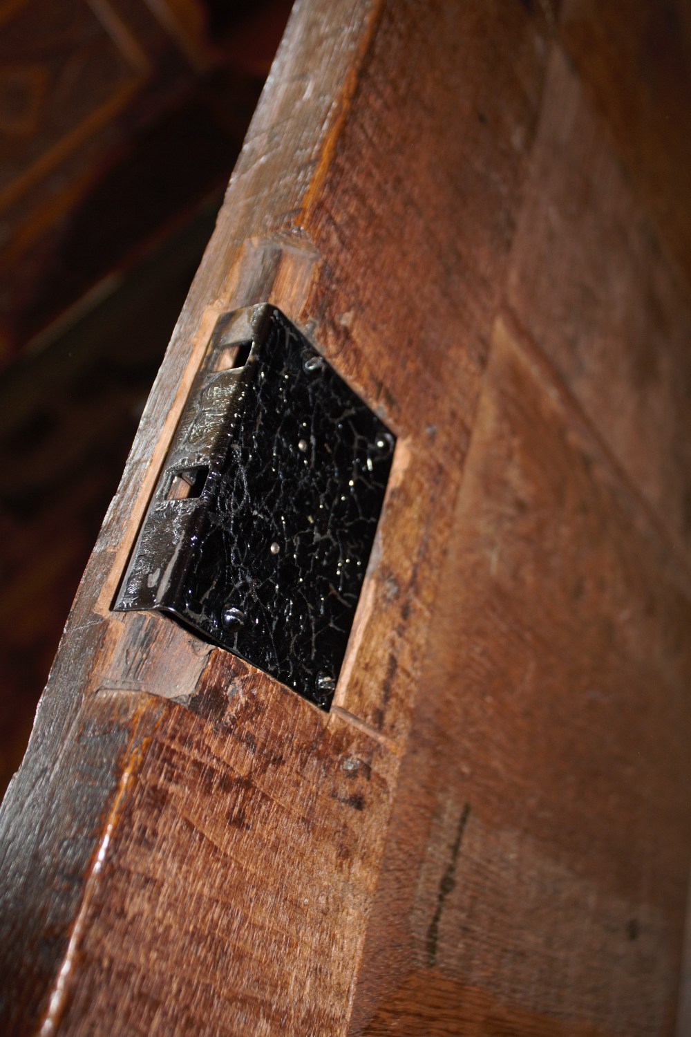 An 18th century oak coffer, with carved and panelled front, on stile legs, - Image 8 of 12