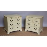 A pair of modern cream painted chest of drawers,