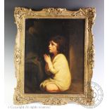 After Sir Joshua Reynolds, 19th century oil on canvas, The Infant Samuel,