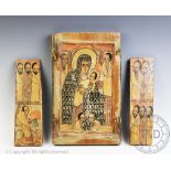 A Byzantine / Ethiopian Orthodox triptych, Pigments and gesso on panel,