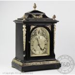 An early 20th century Winterhalder & Hofmeier German ebonised eight-day bracket clock,