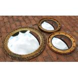 A Regency style gilt composition convex wall mirror, 50.