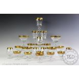 A German Theresienthal suite of glasses, comprising: six champagne bowls, six wine glasses,