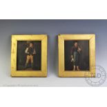 Continental School (late 19th century) Pair of oils on metal panels,