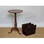A Victorian style mahogany circular occasional table, 72cm H x 46cm diam,