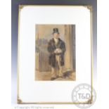 Alfred H Taylor - 19th century, Watercolour, Portrait of a postman, Signed lower left, 36.