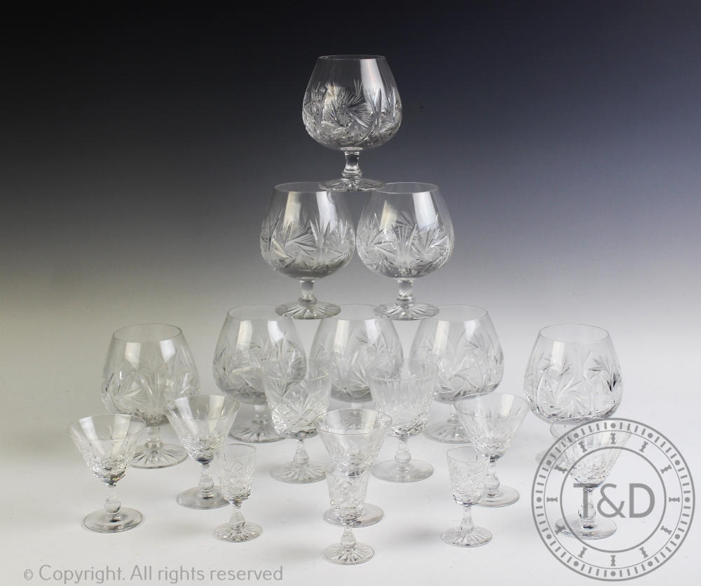 A collection of cut glass drinking glasses, to include twelve brandy balloons, - Image 2 of 2