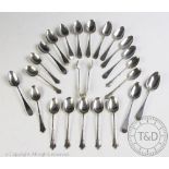 A set of six George III silver teaspoons, makers mark worn,