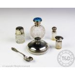 An Art Nouveau dressing table jar with silver cover, James Deakin & Sons, Chester 1905, 7.