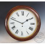 A late 19th century circular thirty hour wall time piece,