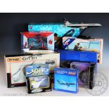 Fourteen aircraft related diecats and plastic items,