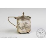 A George V silver drum mustard, W J Myatt & Co, Birmingham 1911,