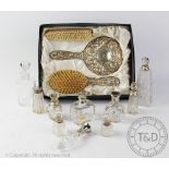 A boxed silver dressing table set, W. I.