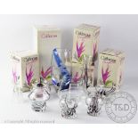 An assortment of Caithness glass, to include two Bud Vases, a Bridal Bowl, a Honey Pot,