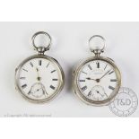 A silver cased open face express English lever pocket watch, J.G.