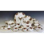 A Royal Albert Old Country Roses dinner, tea and coffee service comprising: six dinner plates,