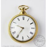 A silver gilt pair cased pocket watch, movement signed 'Cha Sanders',