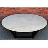 A contemporary circular table of large proportions,