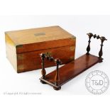 A Victorian brass mounted oak writing slope, 16cm H x 35cm W x 23.