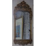 A George II style gilt wood and composition wall mirror,