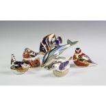 Six Royal Crown Derby paperweights