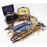 A quantity of assorted jewellery and beads,