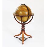 A George III terrestrial globe by Thomas Malby and Sons, later dated 1851,