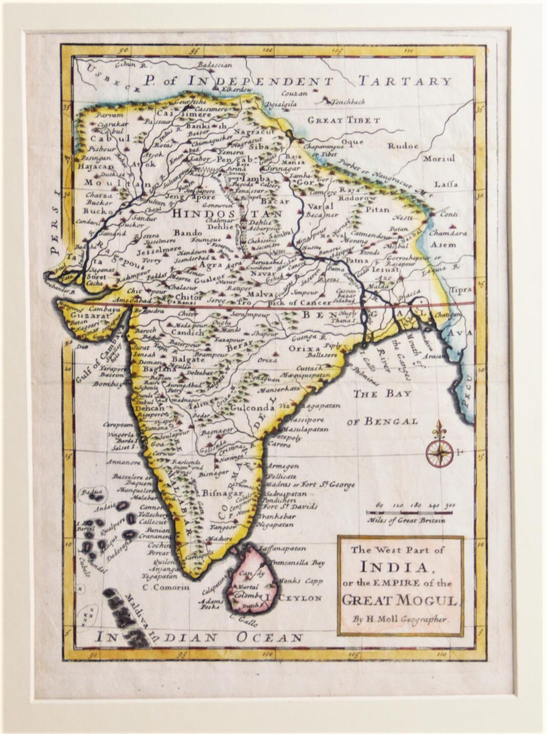 Herman Moll, (fl. 1678-1732), Map of 'The west part of India