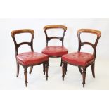 A set of eight Victorian mahogany balloon back dining chairs