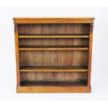 A Victorian golden oak dwarf open bookcase,
