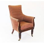 A William IV mahogany library chair,