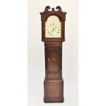 A George III oak and mahogany cross banded eight day long case clock