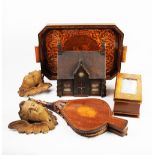 A stained pine novelty house money box, early 20th century,