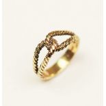 A 9ct gold rope twist ring