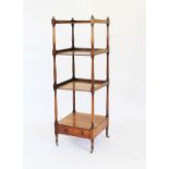 A George IV mahogany whatnot or etagere, circa 1820,