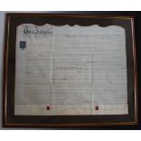 Four early 19th century indentures on vellum with Shrewsbury and Shifnal interest