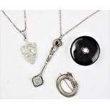 A collection of jewellery, to include; an Arts and Crafts silver pendant