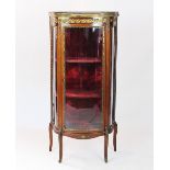 A late 19th century French walnut vitrine,