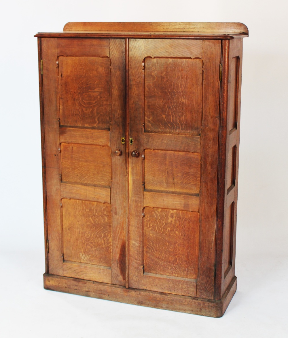 A Victorian golden oak gamekeepers cabinet,