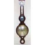 An early 19th century mahogany banjo wall barometer,