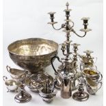 A selection of silver and silver plate