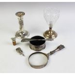 A selection of silver and silver coloured items,
