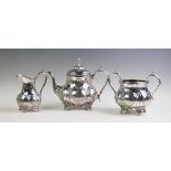 A Victorian silver plated tea service,