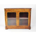 A Victorian burr walnut pier cabinet,