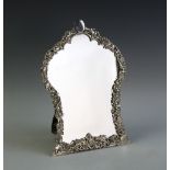 A Victorian silver mirror,